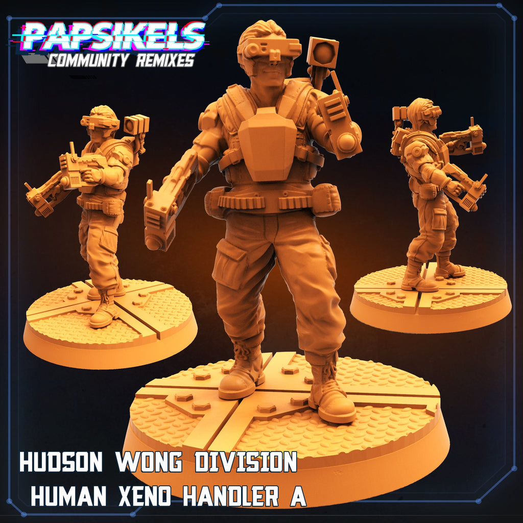 Hudson Wong: Colonial Marine Xeno Handler - 32mm Aliens vs Humans Miniature by Papsikels