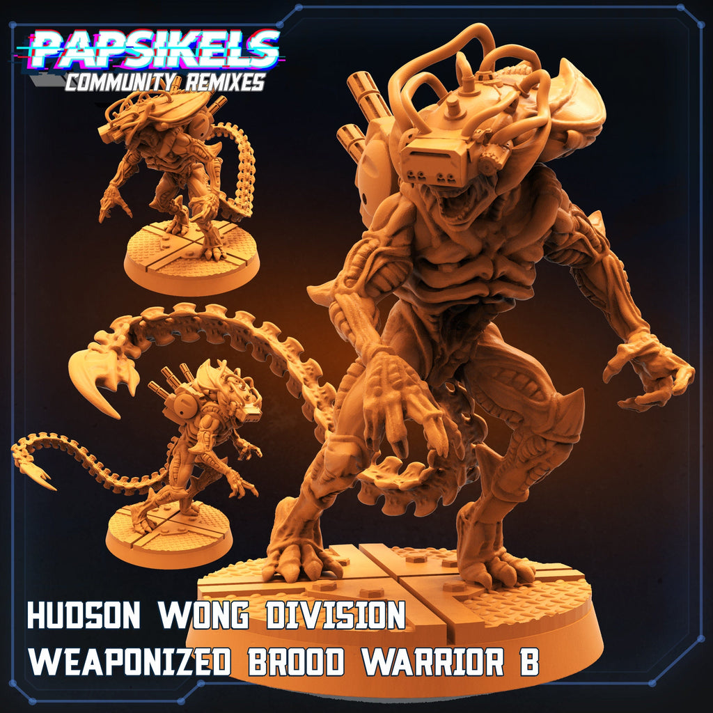 Hudson Wong Division Weaponized Brood Warriors: Papsikels Miniatures for Xenowars RPG Alien Battles