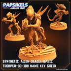 Alien vs Humans Fran Nine Team Synth Miniatures - Sci-Fi RPG Tabletop Gaming Figures by Papsikels