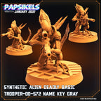Alien vs Humans Fran Nine Team Synth Miniatures - Sci-Fi RPG Tabletop Gaming Figures by Papsikels