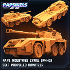 Papz Industries Zyriel SPH-03 Self-Propelled Howitzer Miniature: Cyberpunk Wargaming Sculpture for TTRPG & RPG