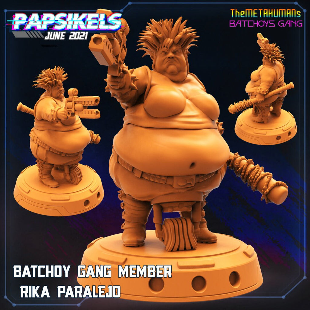 Cyberpunk Batchoy Gang Member Rika Paralejo 32mm Miniature for RPG & TTRPG Games