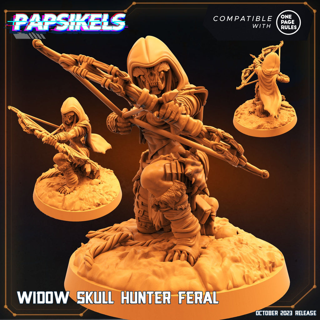 Widow Skull Hunter Feral Miniature - 32mm One Page Rule Army - Papsikels Resin Tabletop Figure
