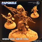 Widow Skull Hunter Feral Miniature - 32mm One Page Rule Army - Papsikels Resin Tabletop Figure