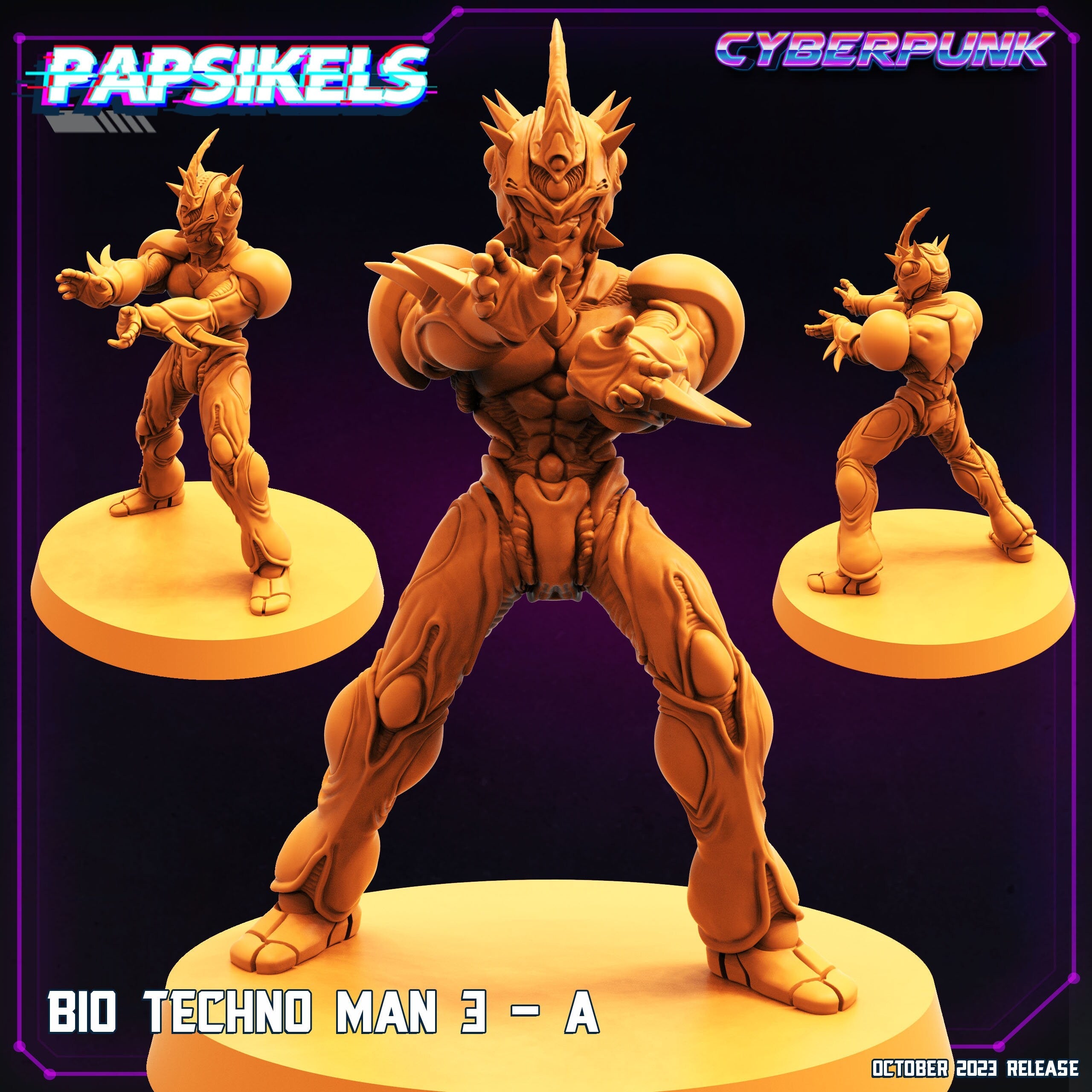 Cyberpunk Bio Techno Guyver Man 32mm Miniature for RPG, TTRPG, Anime & Manga Enthusiasts