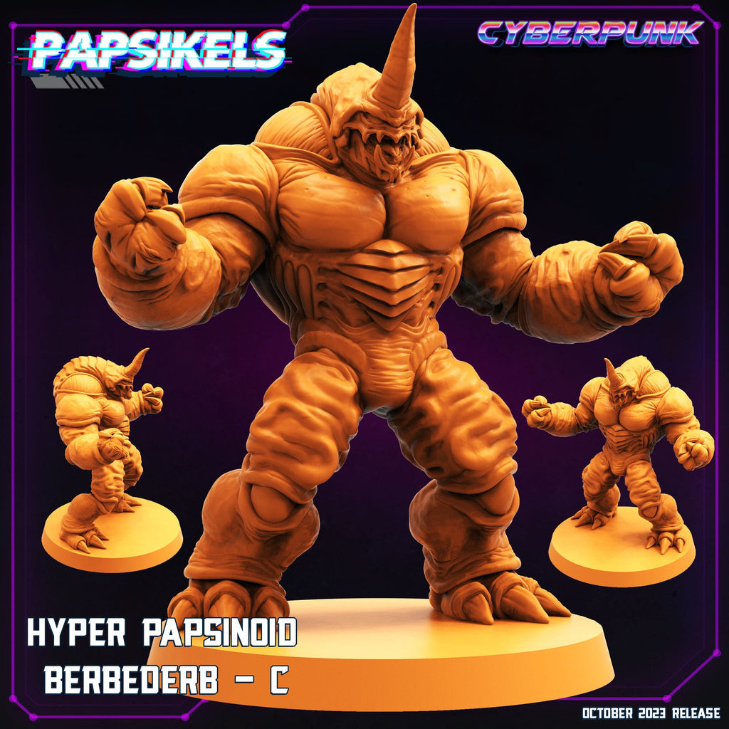 Cyberpunk Hyper Papsinoid Berbederb (Guyver) 32mm Miniature for RPG, Anime-Inspired Tabletop Gaming