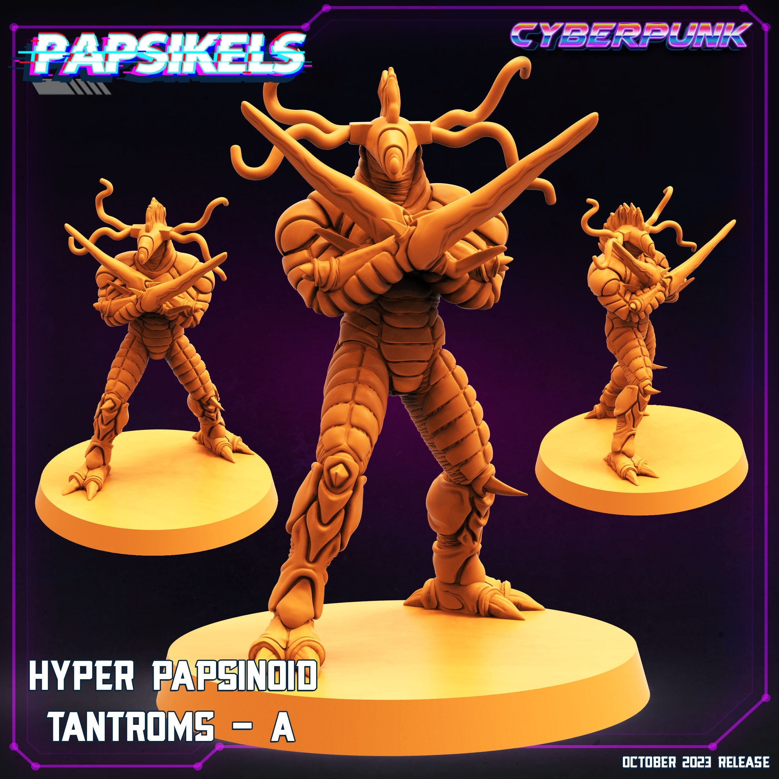 Cyberpunk Hyper Papsinoid Tantroms Guyver 32mm Miniature for RPG, TTRPG, Anime & Manga Enthusiasts
