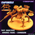 Cyberpunk Armored Frame Miniature: Swingburn Sculpt for Wargaming, TTRPG, and RPG Enthusiasts