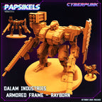 Dalam Industries Rayborn Armored Frame Miniature - Cyberpunk Wargaming Sculpture for RPG & Tabletop