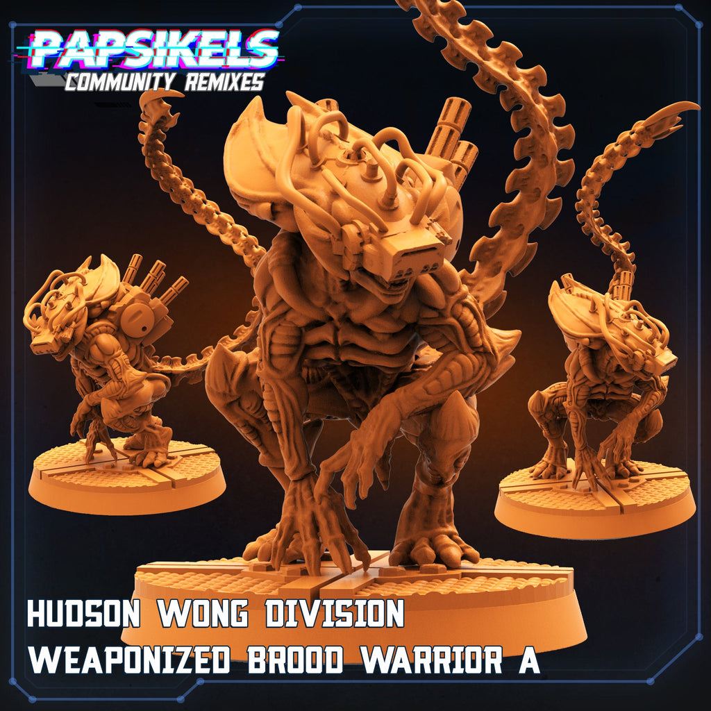 Hudson Wong Division Weaponized Brood Warriors: Papsikels Miniatures for Xenowars RPG Alien Battles