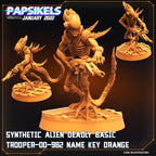 Alien vs Humans Fran Nine Team Synth Miniatures - Sci-Fi RPG Tabletop Gaming Figures by Papsikels