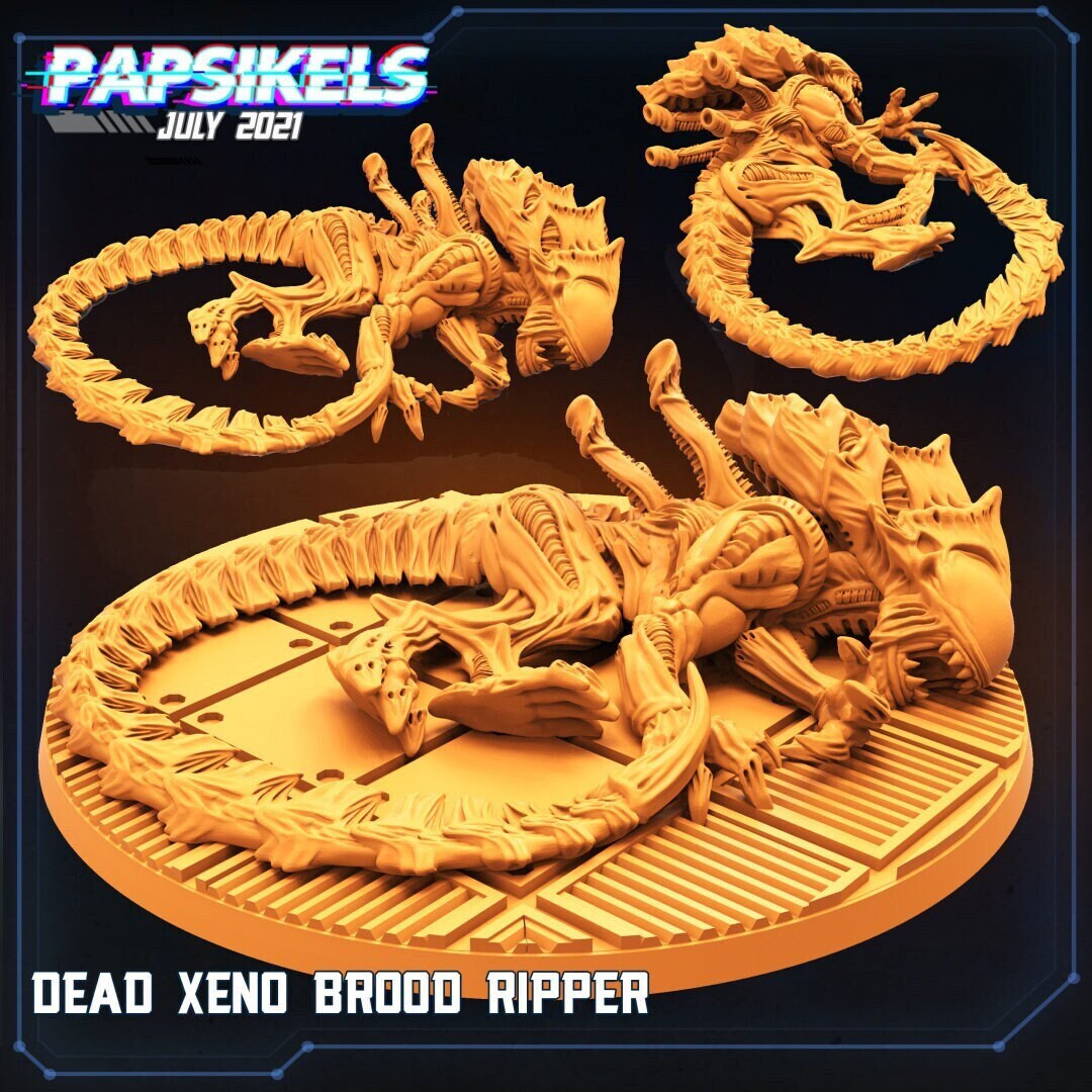 Xenomorph Xeno Brood Ripper Miniature: 32mm Papsikels Alien Figure for RPG, Tabletop Gaming & Collection