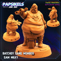 Cyberpunk Batchoy Gang Member Sam Milky - 32mm Papsikels RPG Miniature for Tabletop Gaming