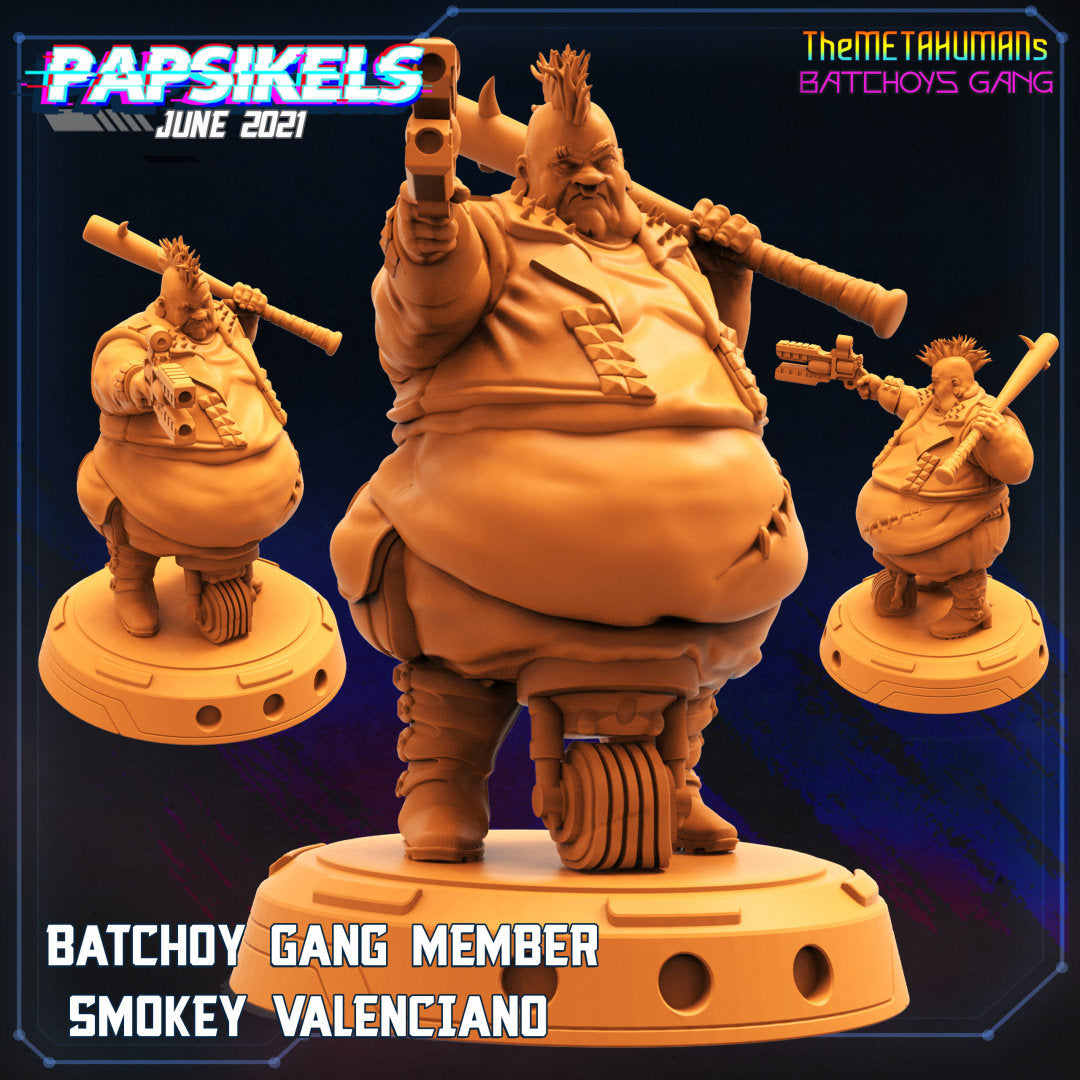 Cyberpunk Batchoy Gang Member Smokey Valenciano 32mm Miniature for RPG and TTRPG Tabletop Gaming