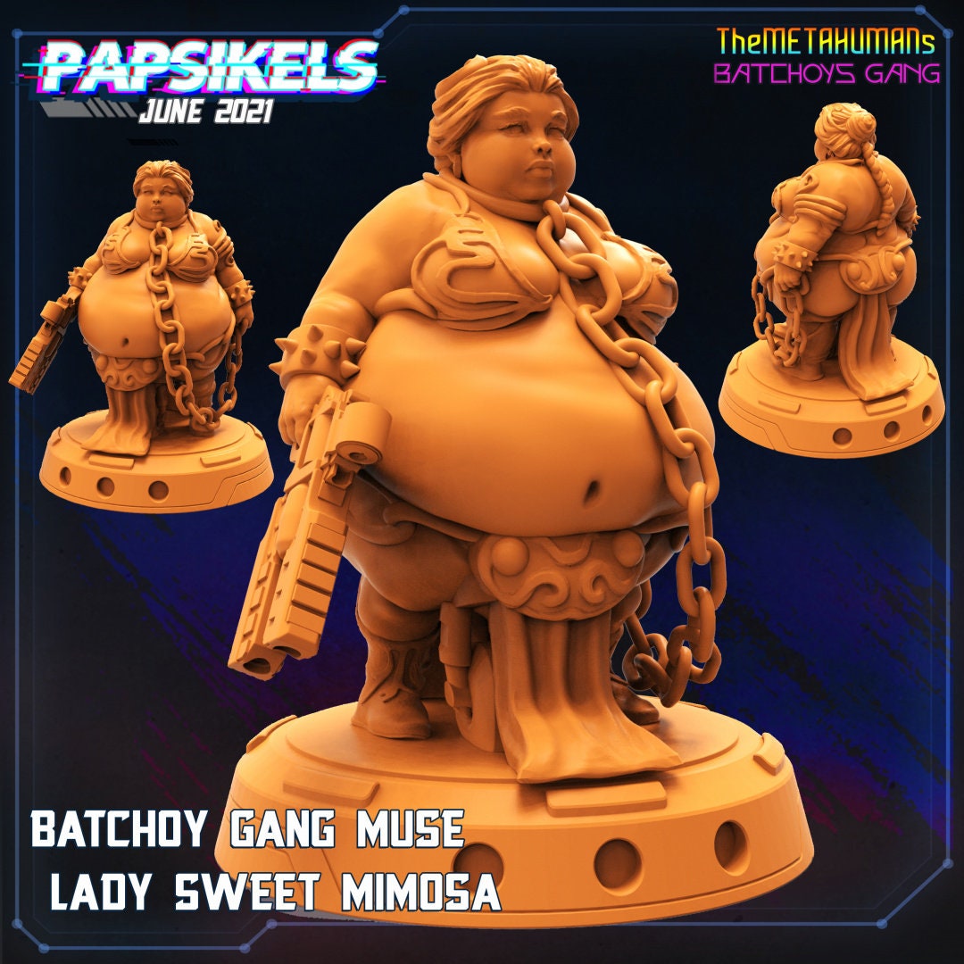 Cyberpunk Batchoy Gang Muse: Lady Sweet Mimosa Leia 32mm Miniature for RPG & TTRPG Gaming