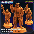 Cyberpunk Batchoy Gang Troll Street Rocketeur Will von Doom 32mm Miniature for RPG and Tabletop Gaming
