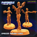 Cyberpunk Lady Upholder Miniature - 32mm RPG Gaming Figure - Pampam Flores - Papsikels Collectible