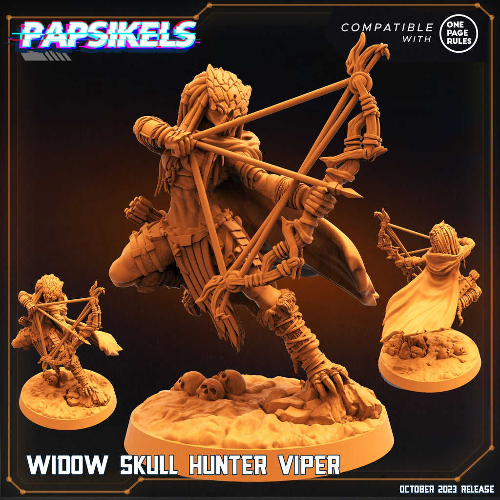 Widow Skull Hunter Viper Miniature: One Page Rules Army for Tabletop RPG - 32mm Resin Figure