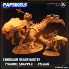 Xenosaur Tyranno Beastmaster Riders - Skull Hunters Army for Tabletop Gaming (32mm Resin Miniatures)