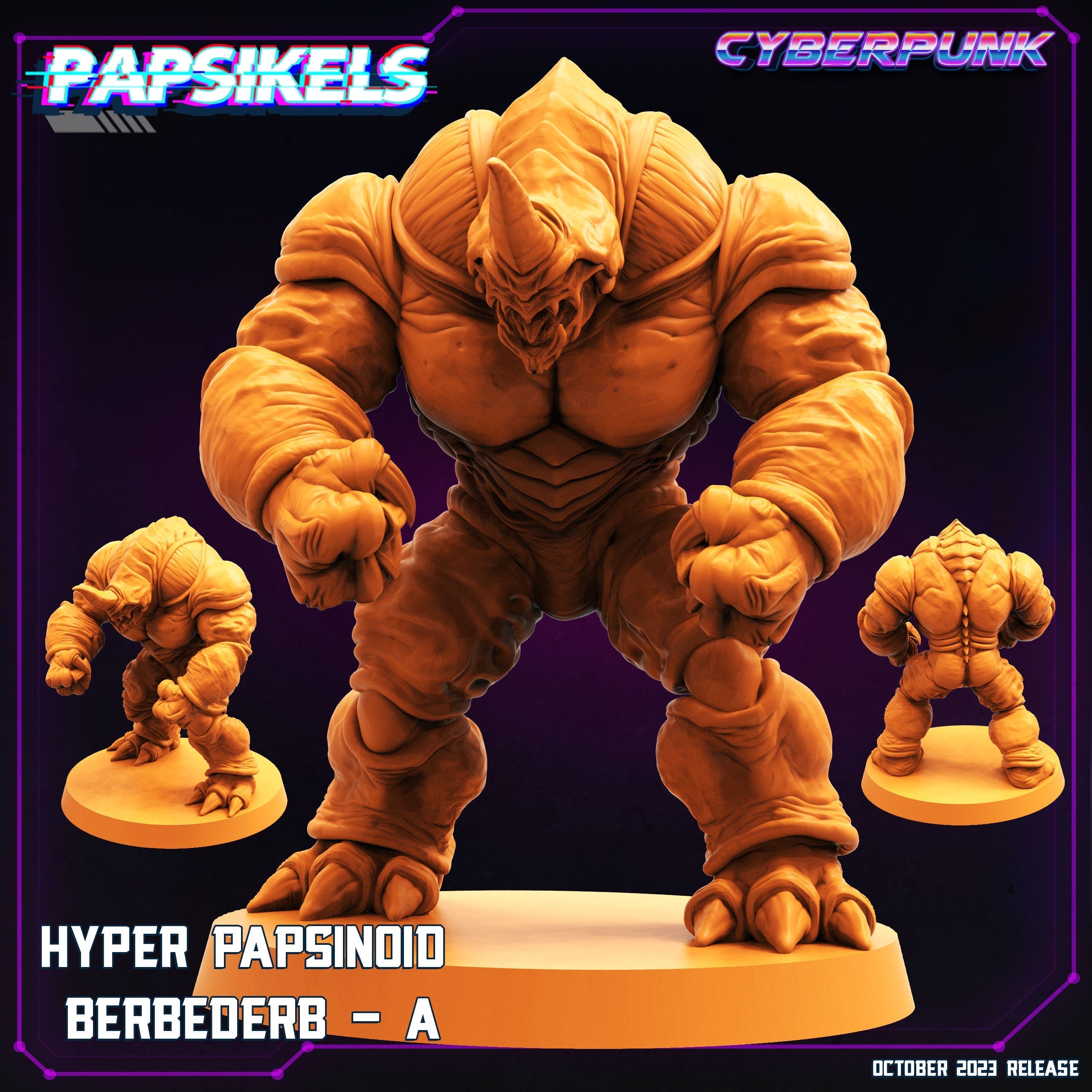 Cyberpunk Hyper Papsinoid Berbederb (Guyver) 32mm Miniature for RPG, Anime-Inspired Tabletop Gaming