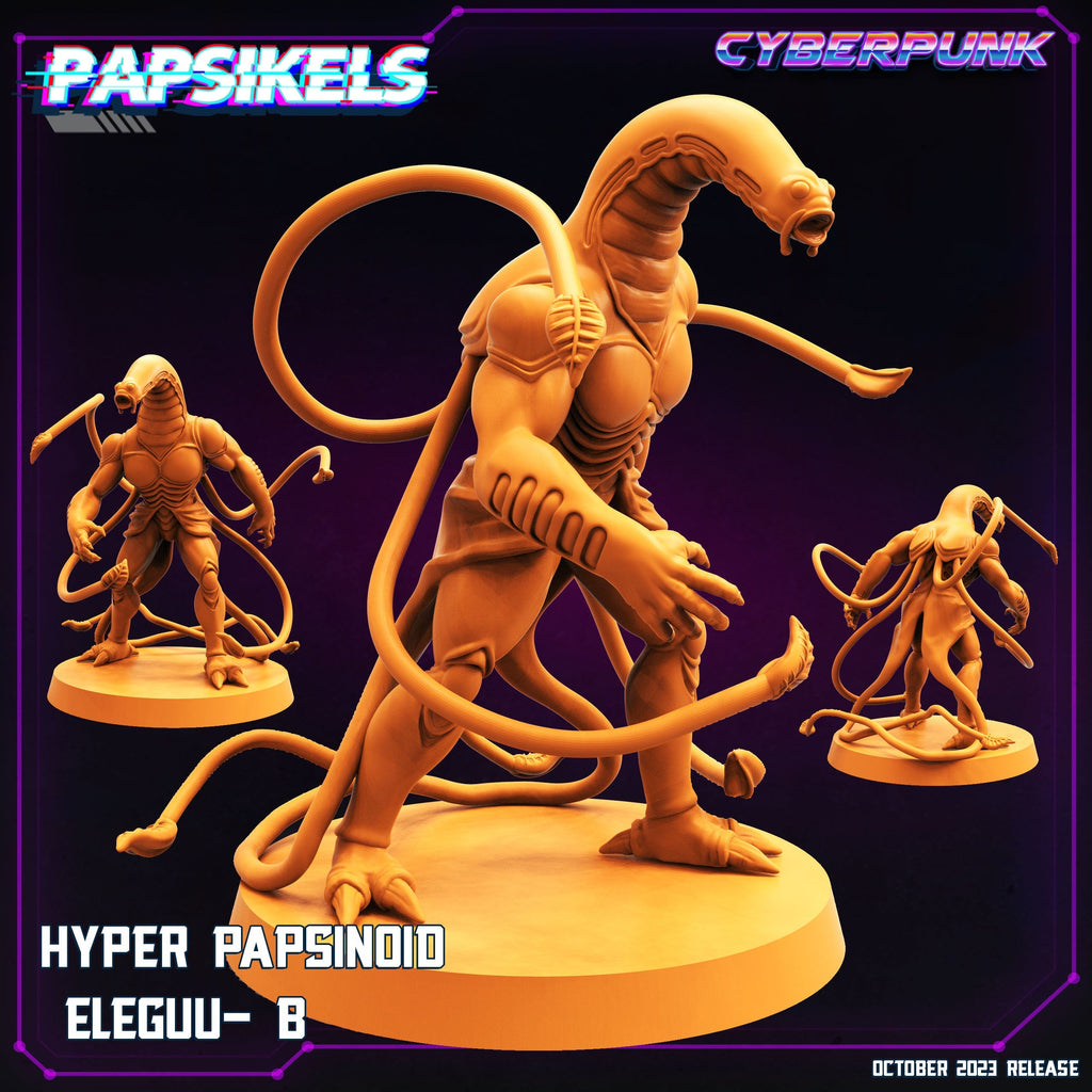 Cyberpunk Hyper Papsinoid Eleguu 32mm Miniature - Guyver-Inspired Papsikels for RPG and Tabletop Gaming
