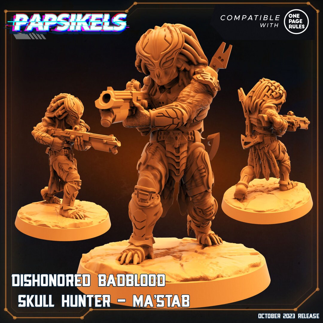 Skull Hunters Army: Dishonoured Badbloods Miniatures for One Page Rules Tabletop Gaming (32mm)