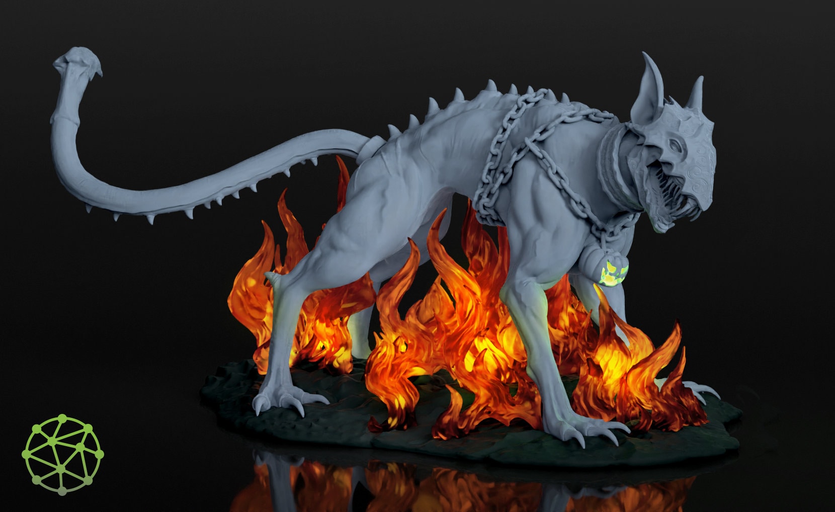 Halloween Hellhound Miniature for D&D, Pathfinder, and TTRPG - 3D Printed Atlas Faun Figure