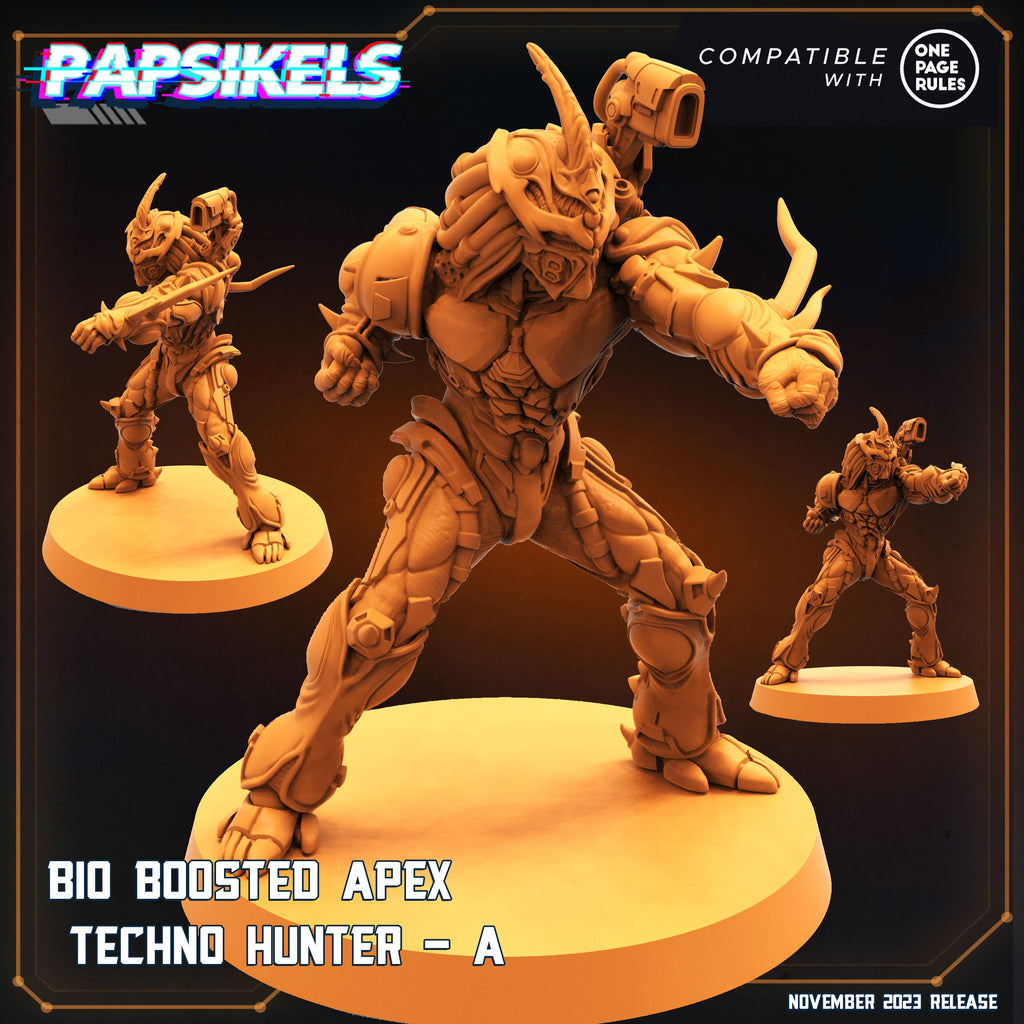 Bio-Enhanced Techno Apex Hunters: Guyver-Inspired Skull Army Miniatures for One Page Rules Tabletop Gaming