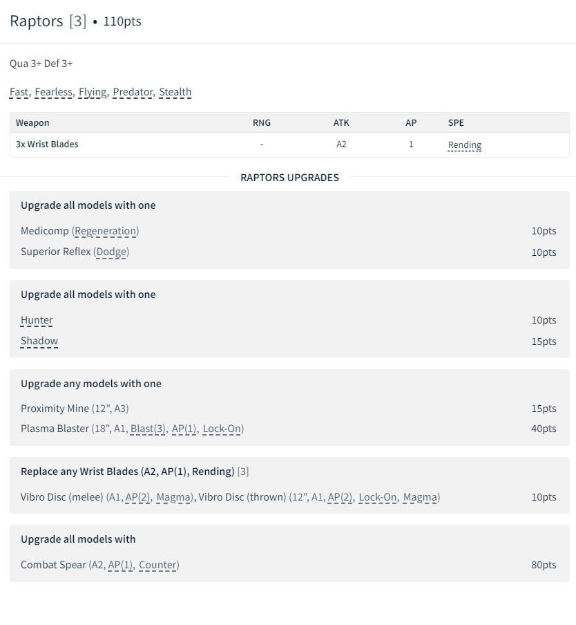 Skull Hunters One Page Rule Army - Elite Raptor Skull Hunters - Guyver Hybrids, Papsikels, Resin - Tabletop miniature - 32mm