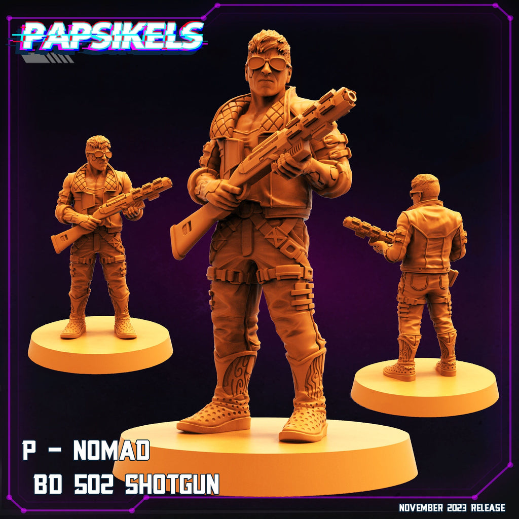 Cyberpunk P-Nomad Exterminators 32mm Miniature - Sci-Fi RPG Tabletop Gaming Figure by Papsikels
