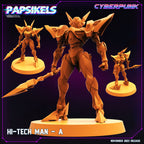 Cyberpunk Hi-Tech Man Tekkaman Warrior 32mm Miniature for RPG, Anime-Inspired Tabletop Gaming