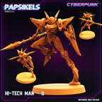 Cyberpunk Hi-Tech Man Tekkaman Warrior 32mm Miniature for RPG, Anime-Inspired Tabletop Gaming