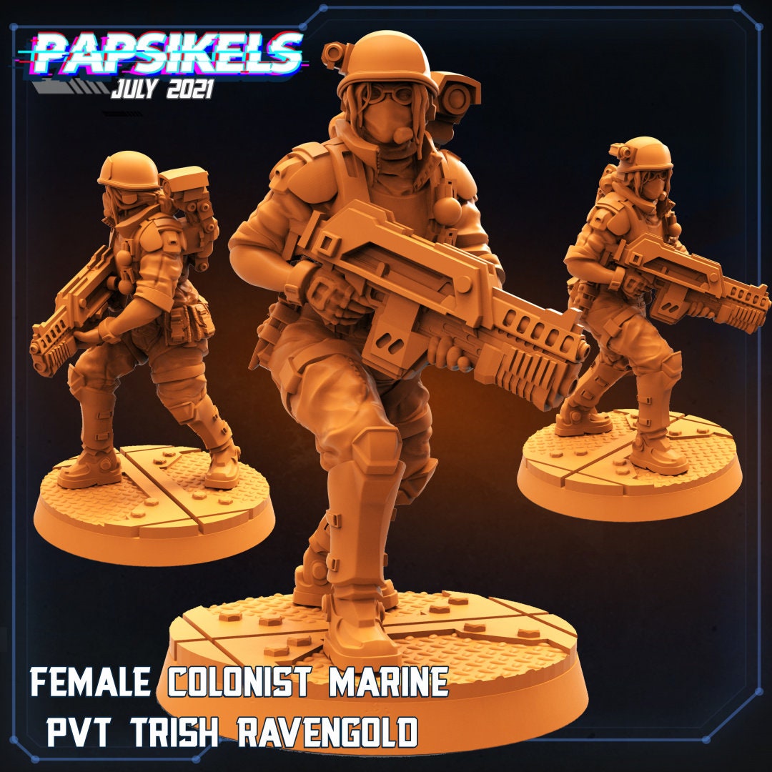 Alien vs Human Team Valkyrie 32mm Miniatures - Skull Hunters for RPG, TTRPG, Colonial Marines Battles