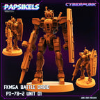 Cyberpunk Battle Droid PX-78-2 Miniature Sculpt for Wargaming, RPG, and Tabletop Games