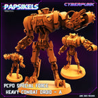 PCPD Heavy Combat Droid Miniature - Cyberpunk Wargaming Sculpt for RPG & Tabletop by Papsikels