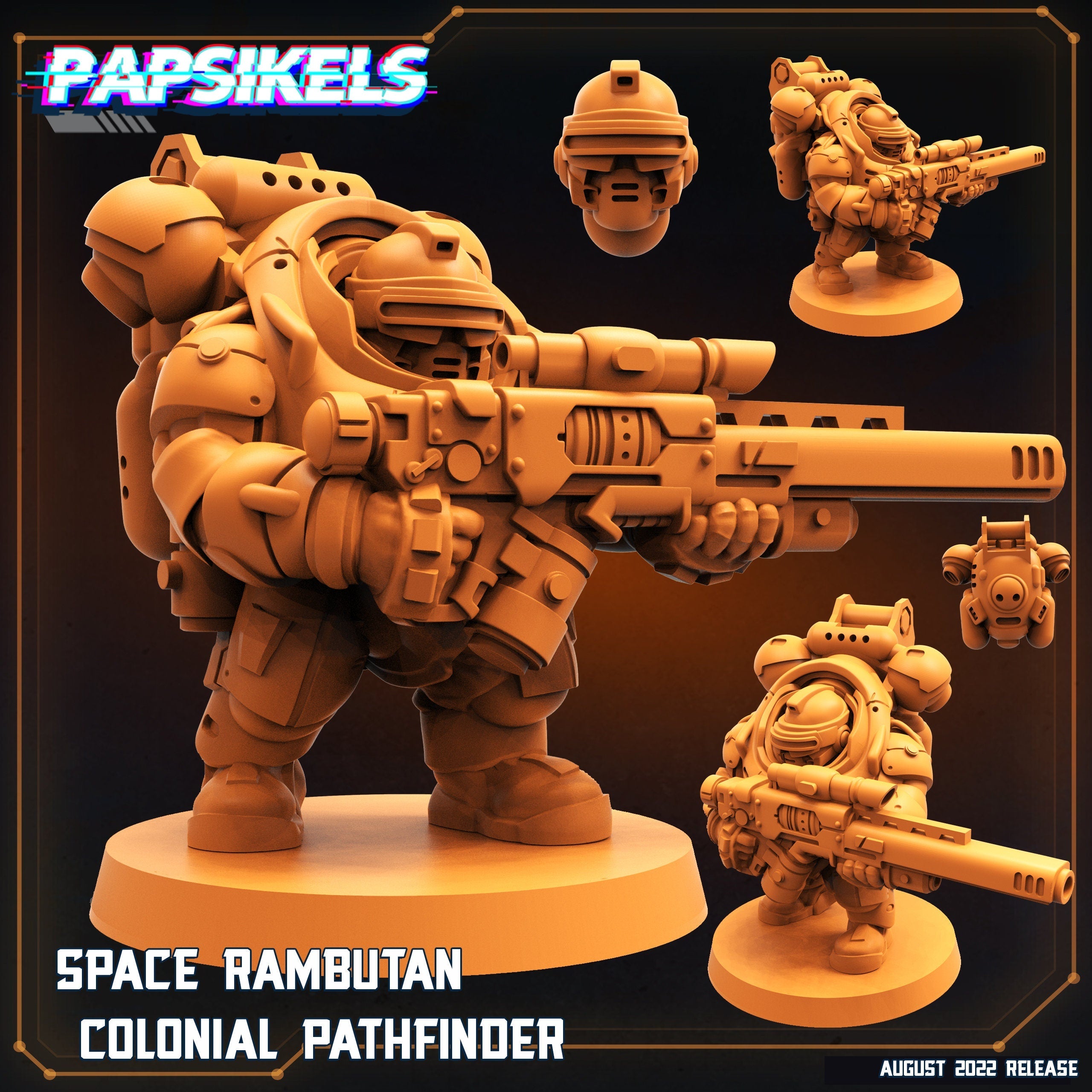 Space Rambutans: 32mm Mini Figures for Sci-Fi RPG, Alien vs Human Skull Hunters, Colonial Marines