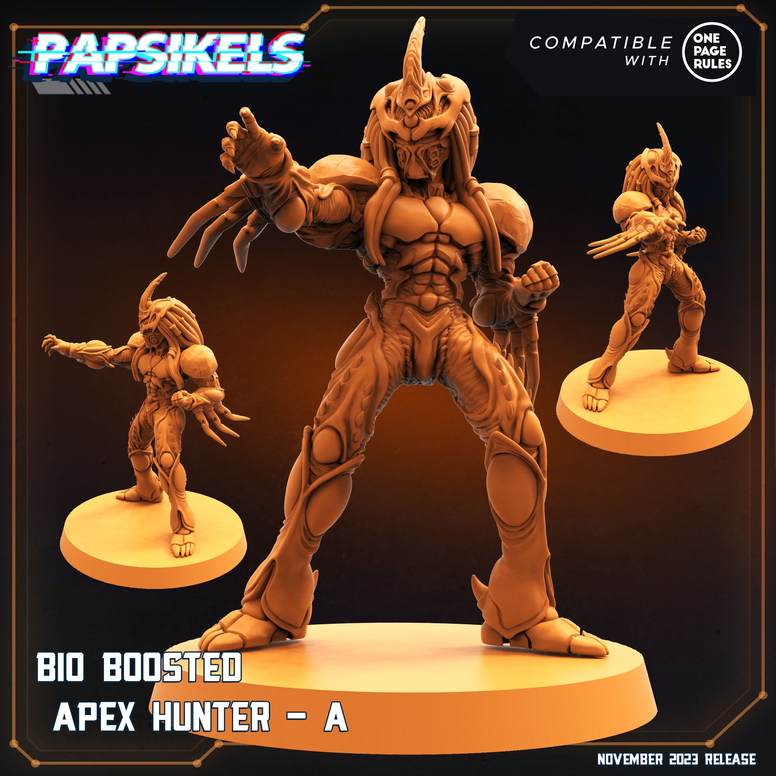 Bio-Enhanced Skull Hunter Army - Guyver-Inspired Miniatures for Tabletop Gaming (32mm)