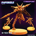 Cyberpunk Hi-Tech Man Tekkaman Warrior 32mm Miniature for RPG, Anime-Inspired Tabletop Gaming