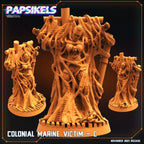 Sci-Fi Colonial Marine Victims: 32mm Miniatures for Aliens vs Humans Tabletop Gaming by Papsikels