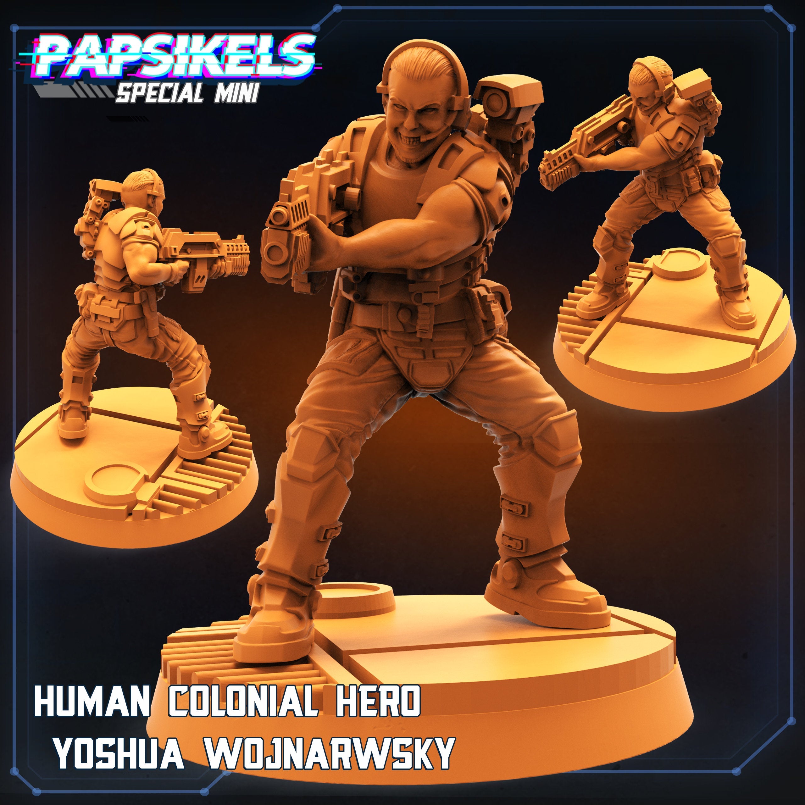 Alien vs Human Conflict: Colonial Marine Hero Yoshua Wojnarwsky 32mm Miniature by Papsikels