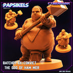 Cyberpunk Ex-Convict 'God of Hammer' 32mm Miniature - Batchoy RPG Figurine by Papsikels