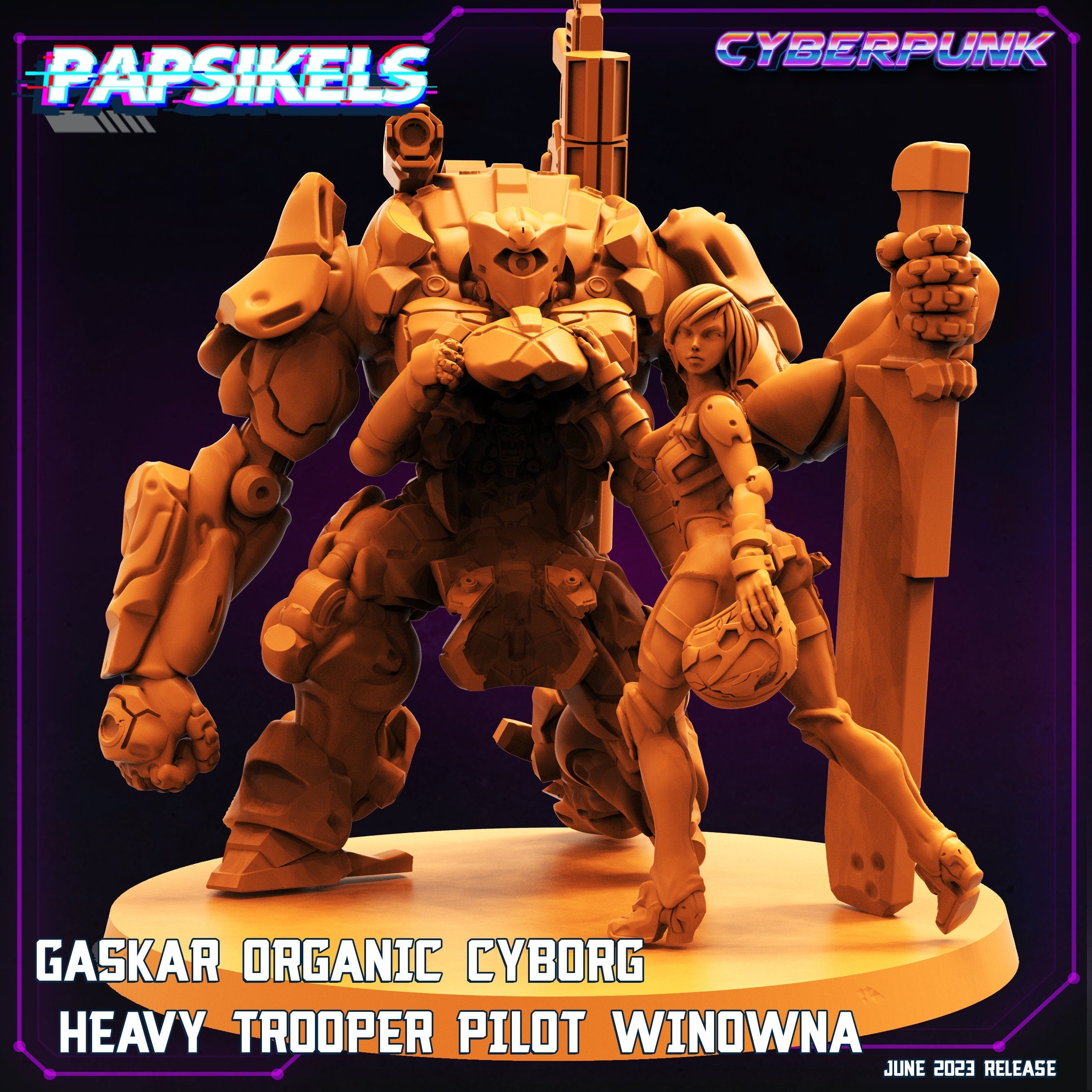 Cyberpunk Gaskar Organic Heavy Trooper Squad Miniatures for Wargaming, RPG, Sci-Fi Tabletop Battles