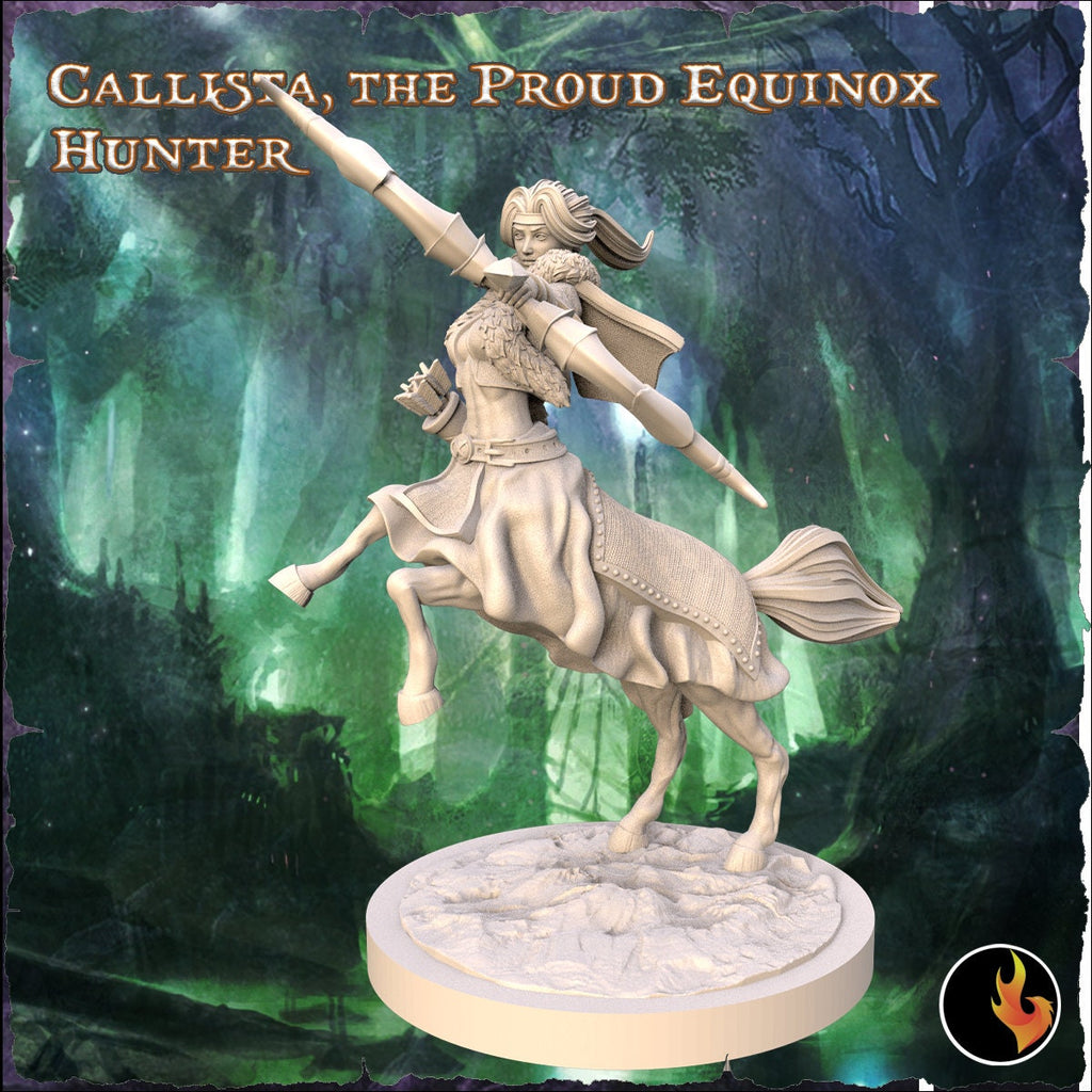Callista: Proud Equinox Hunter Centaur Fantasy Miniature - 75mm Scale Resin Figure by Ravi Sampath