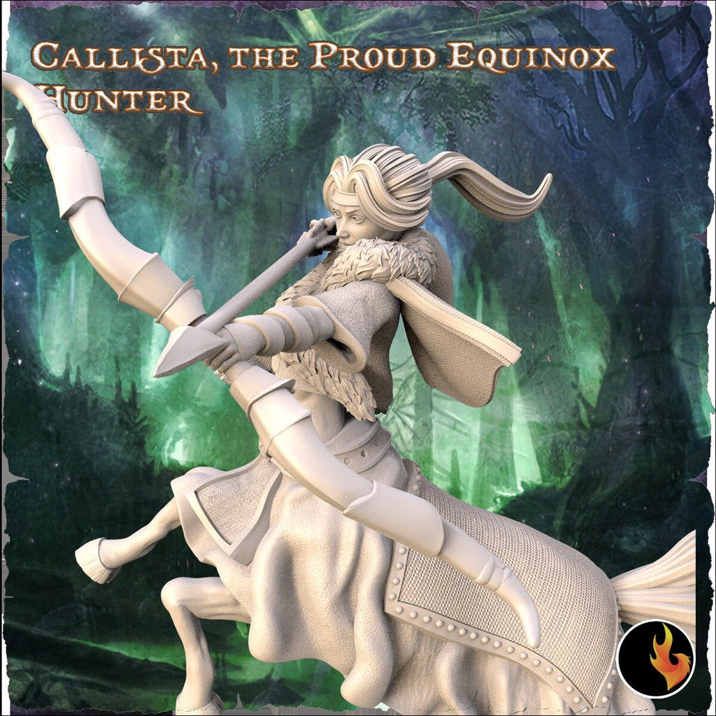 Callista: Proud Equinox Hunter Centaur Fantasy Miniature - 75mm Scale Resin Figure by Ravi Sampath