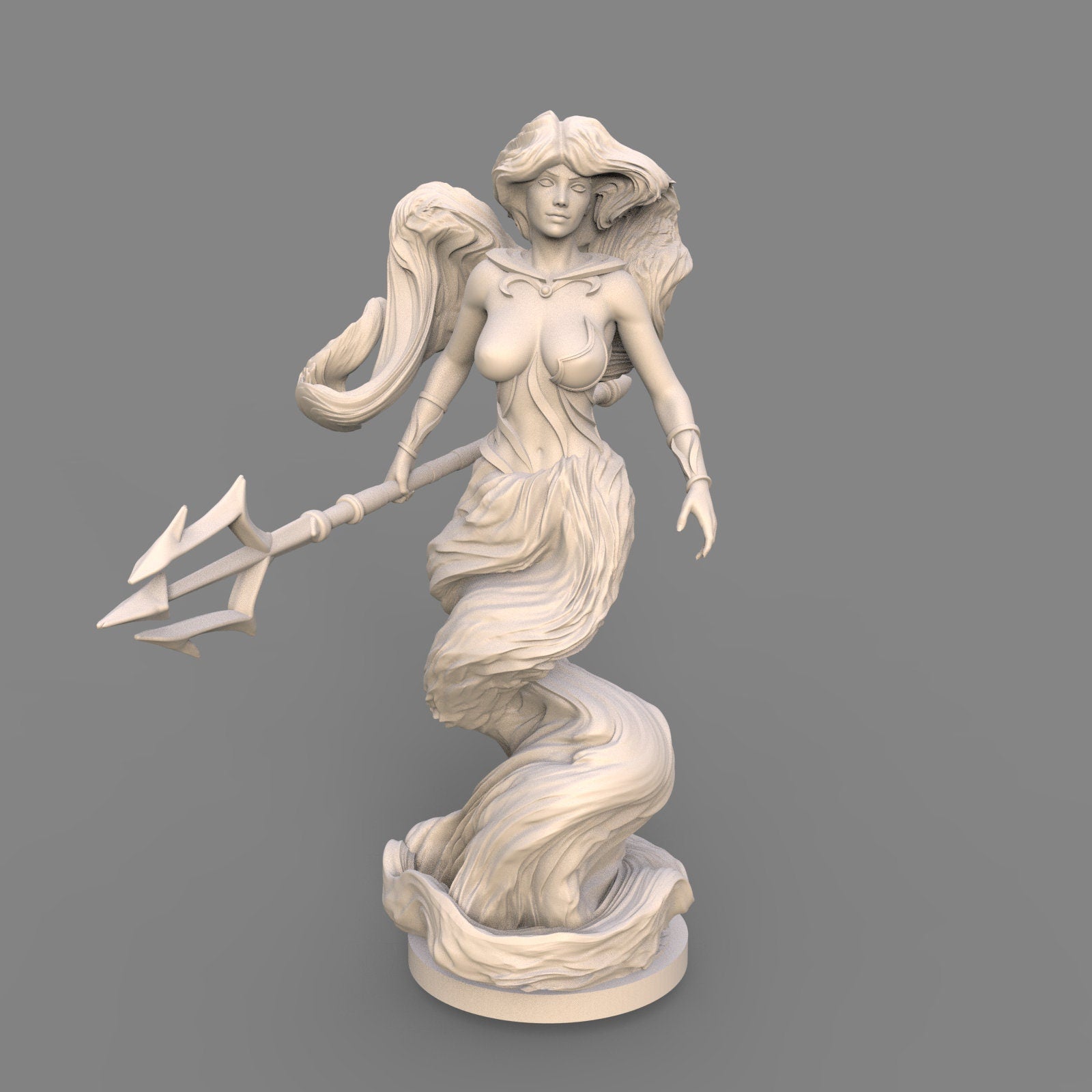 75mm Water Elemental Fantasy Girl Miniature - Resin Figurine for Collectors & Tabletop Gaming