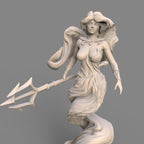 75mm Water Elemental Fantasy Girl Miniature - Resin Figurine for Collectors & Tabletop Gaming