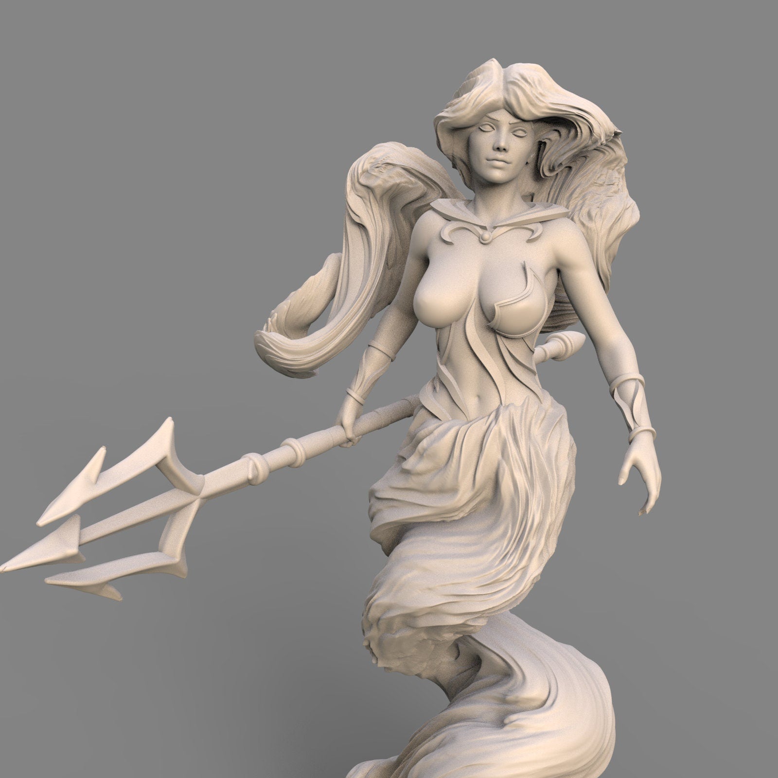 75mm Water Elemental Fantasy Girl Miniature - Resin Figurine for Collectors & Tabletop Gaming
