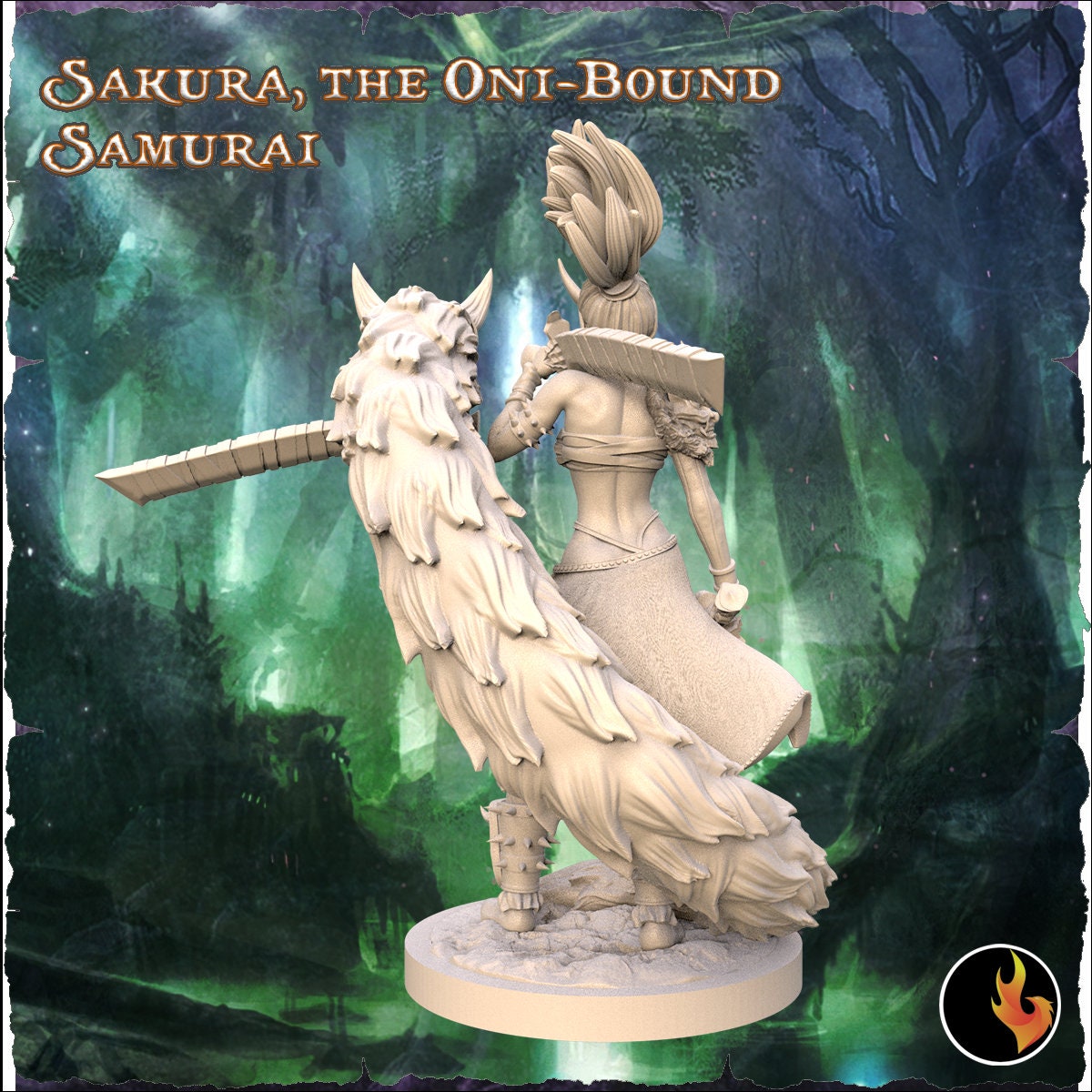 Sakura: Oni-Bound Samurai - 75mm Japanese Fantasy Girl Miniature for Collectors & Gamers