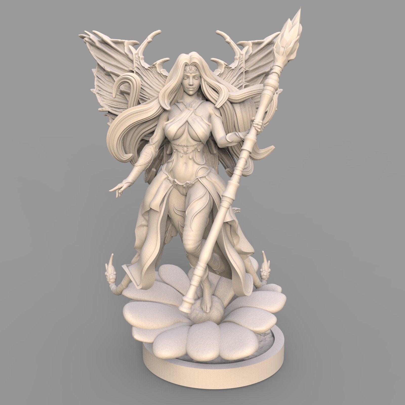 Seraphina Ethereal Flutterwing Fantasy Miniature | 75mm Resin Figure | Ravi Sampath Kickstarter