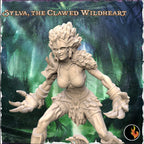 Sylva: Clawed Wildheard Shifter Fantasy Girl Miniature - 75mm Scale Resin Figure by Ravi Sampath